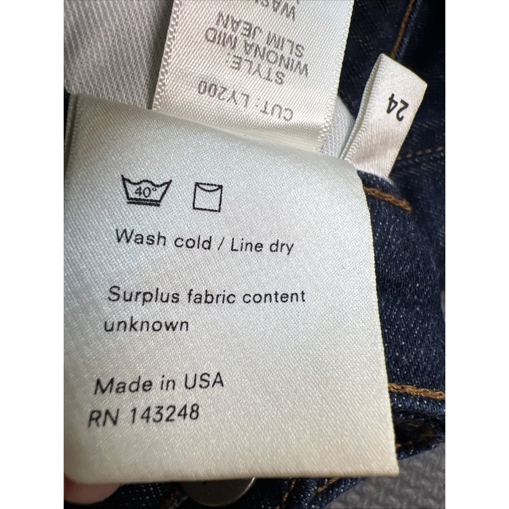 Reformation Womens 24 Winona Mid Slim Blue Jean Dark Wash - Picture 6 of 11